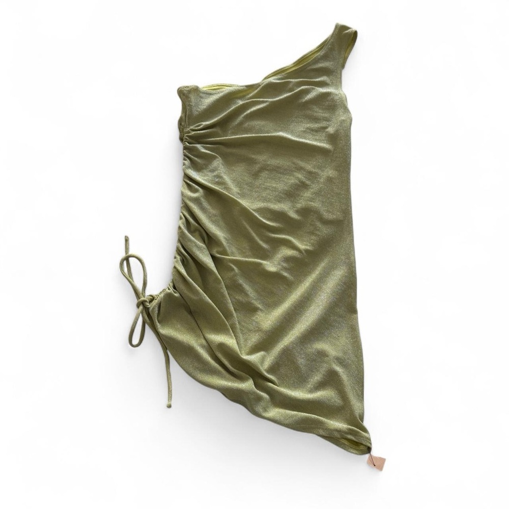 Reformation Metallic Chartreuse Dress